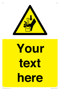 Custom warning hand crushing between press brake tool